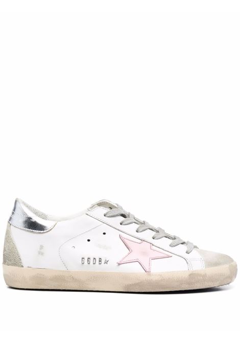 Sneakers con applicazione in bianco e rosa GOLDEN GOOSE - donna